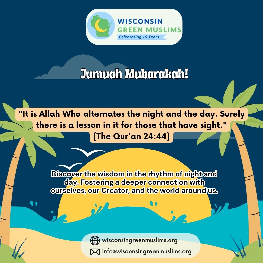 #JumuahMubarakah! Blessed Friday! 
"It is Allah Who alternates the night and the day. Surely there is a lesson in it for those that have sight." (The Qur'an 24:44) 
#Quran #Nature #NatureBeauty #NightandDay #WisconsinGreenMuslims #WIgreenMuslims #Wisconsin #Solstice #Solstice2024