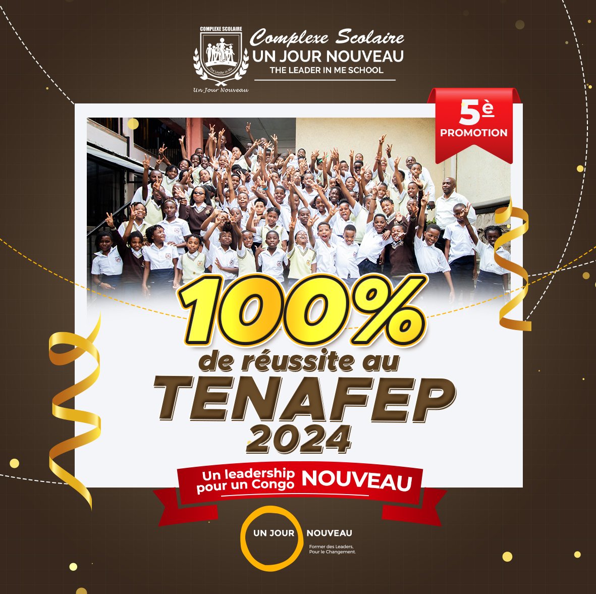 UJN_Asbl's tweet photo. 100% de réussite au TENAFEP 2024
#UnJourNouveau
#batissonspourlavenirdenosenfants
#csujn https://t.co/QD8cyHKIKG