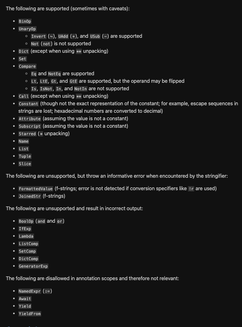 It's interesting to see how partial evaluation is necessary to support deferred annotations in Python... What's supported matches what is possible in a tracing JIT compiler like <a href="/PyTorch/">PyTorch</a>  compile or JAX... Wish there was better std support for control flow peps.python.org/pep-0749/#whic…