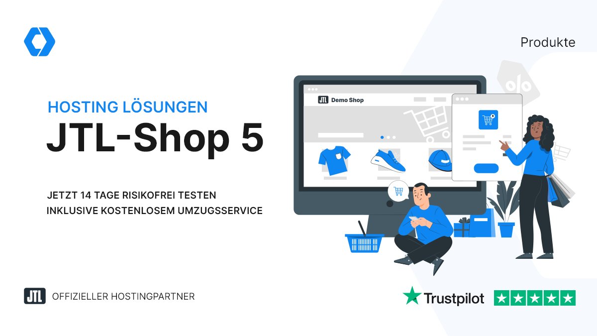 Erstelle deinen Online-Shop mit unseren Hosting-Lösungen für JTL-Shop 5 und überzeuge dich selbst von der Performance unserer JTL-Shop-Server.  Unser JTL-Shop 5 Hosting wird bereits mit JTL-Shop vorinstalliert ausgeliefert und bietet maximale Performance für deinen Online-Shop.