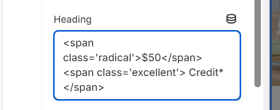 Anyone know of a workaround in #shopify that allows for HTML/CSS to be added to text? I'm trying to add some dope styling.