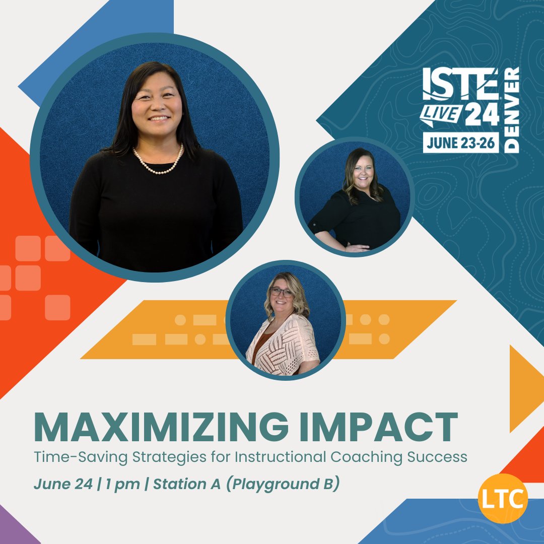 Learning Technology Center (LTC) (@ltcillinois) on Twitter photo 📣 Hey #ISTELive 24 📣 Discover time-saving strategies for streamlining your coaching cycles w/ <a href="/PFerris_Coach/">Patricia Ferris, M.Ed</a>, <a href="/ElizabethByam/">Elizabeth Byam</a> & <a href="/StacieTefft/">Stacie Tefft, M.Ed</a>
⏰ (6/24, 1pm) Time-Saving Strategies for Instructional Coaching Success | Station A (Playground B)
🔗 ltc.site/3KHqcfK 📣 Hey #ISTELive 24 📣 Discover time-saving strategies for streamlining your coaching cycles w/ <a href="/PFerris_Coach/">Patricia Ferris, M.Ed</a>, <a href="/ElizabethByam/">Elizabeth Byam</a> & <a href="/StacieTefft/">Stacie Tefft, M.Ed</a>
⏰ (6/24, 1pm) Time-Saving Strategies for Instructional Coaching Success | Station A (Playground B)
🔗 ltc.site/3KHqcfK