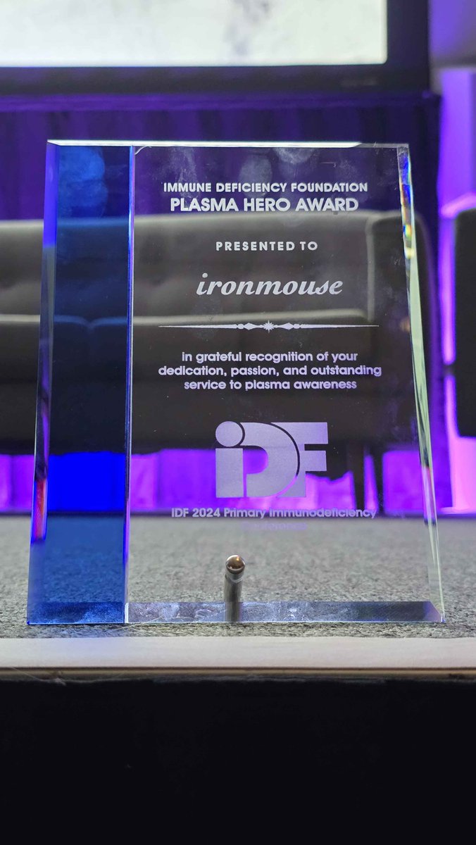 ironmouse's tweet image. I am beyond honored. Thank you so much to everyone who has taken time out of their day to donate plasma and if you haven't that is ok! Please donate plasma if you can! I love you guys thank you so much and thank you @IDFCommunity