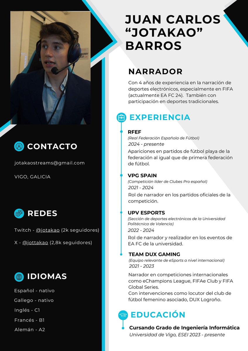 Actualmente me encuentro abierto a ofertas de proyectos como narrador.

At this moment, I'm open to receiving new offers as caster.

¡RT ayuda mucho! || ¡RT helps a lot!