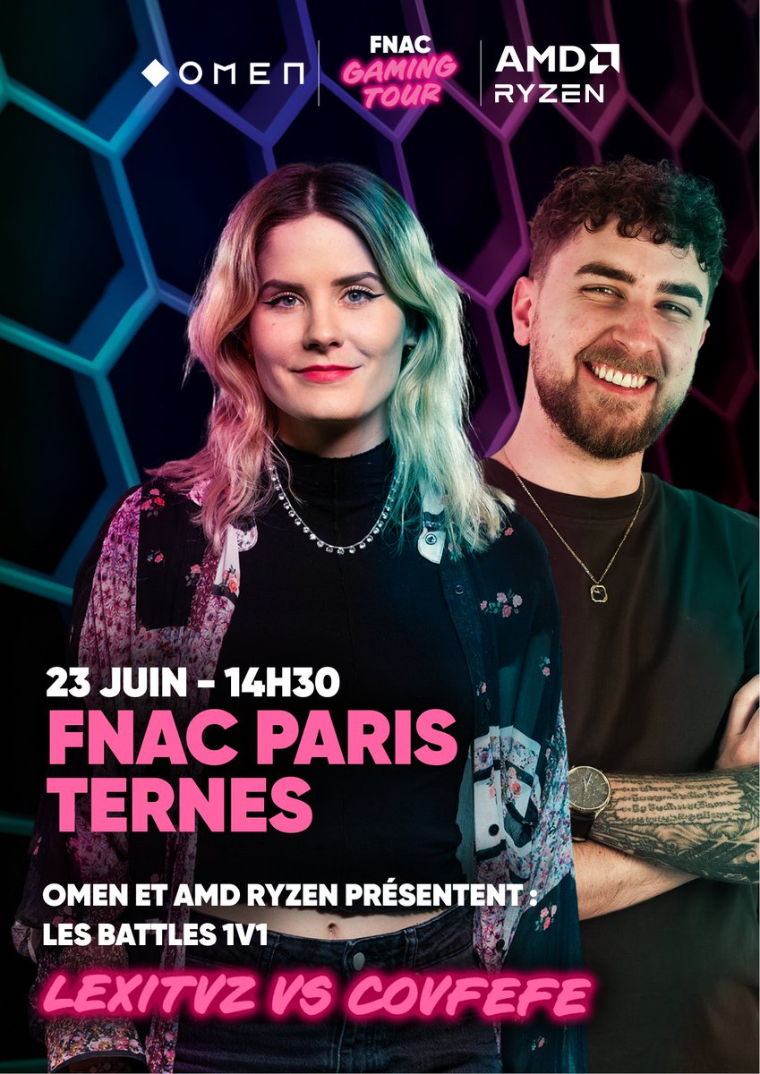 LexiTVz's tweet photo. OMG guys @OMENbyHP_fr &amp; @AMDRyzen m’ont proposé de faire un 1v1 contre @leCovfefe sur différents jeux

RDV dimanche à la @Fnac de Paris Ternes, on va s’affronter de 15h à 18h avec du public et en live

#FnacGamingTour [Collaboration commerciale] https://t.co/mIcZVYbOnk