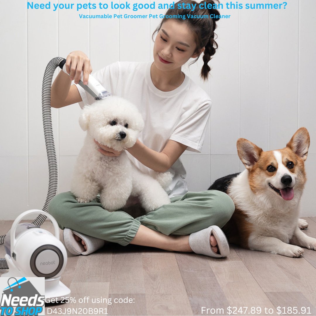 Need your pets to look good and stay clean this summer? tinyurl.com/3btc8jaj Get 25% off till June 30 using code: D43J9N20B9R1 #dealoftheday #dealofthesummer #onlineshopping #pets #cats #dog #vaccumablepetcleaner #petgroomer #clean #Dealofthesummer #groomer #deals