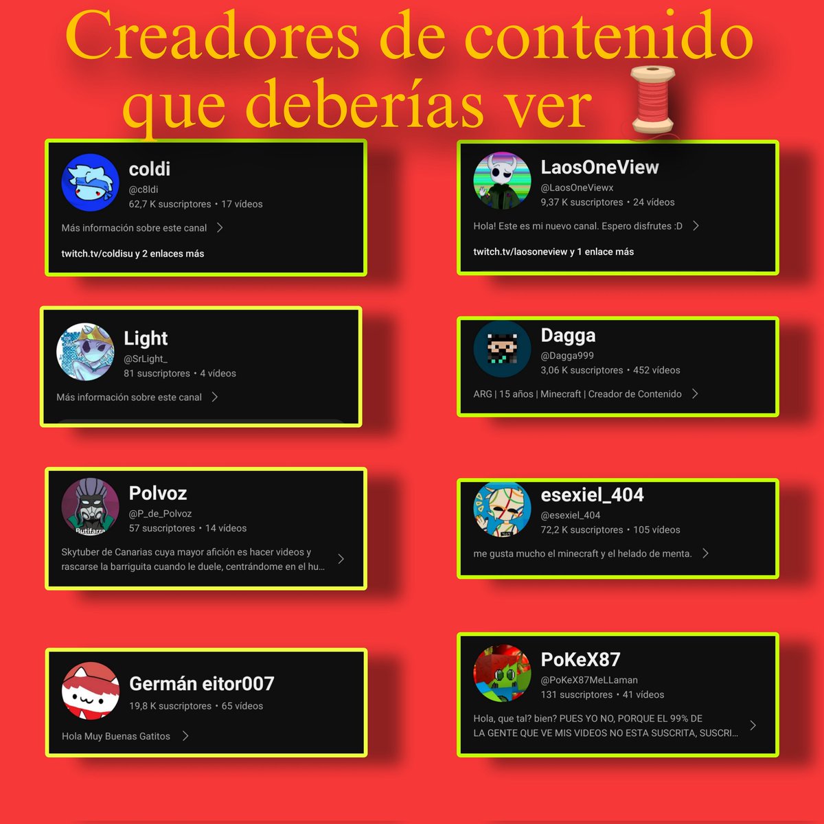 Me aburro mucho así que aquí les traigo un HILO con CREADORES de contenido PEQUEÑOS que DEBERÍAS VER🧵.