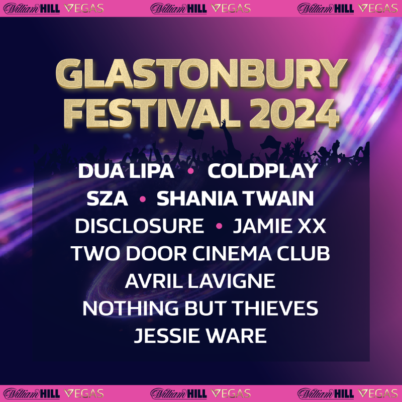 WillHillVegas's tweet photo. Coldplay will be headlining the iconic Pyramid Stage at #Glastonbury2024 for the FIFTH time this evening 🎶
Will you be watching?
Tell us your favourite act to ever headline Glastonbury 👇 https://t.co/KSKH2vKPsG