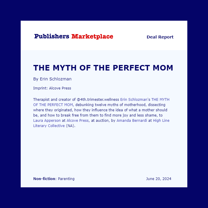 New deal alert! It's impossible to overstate how fantastic Erin is. Her work to help moms be true to themselves and reject perfectionism through 4th Trimester Wellness + her authenticity is unparalleled. I can't wait for you to read her book in 2026!!