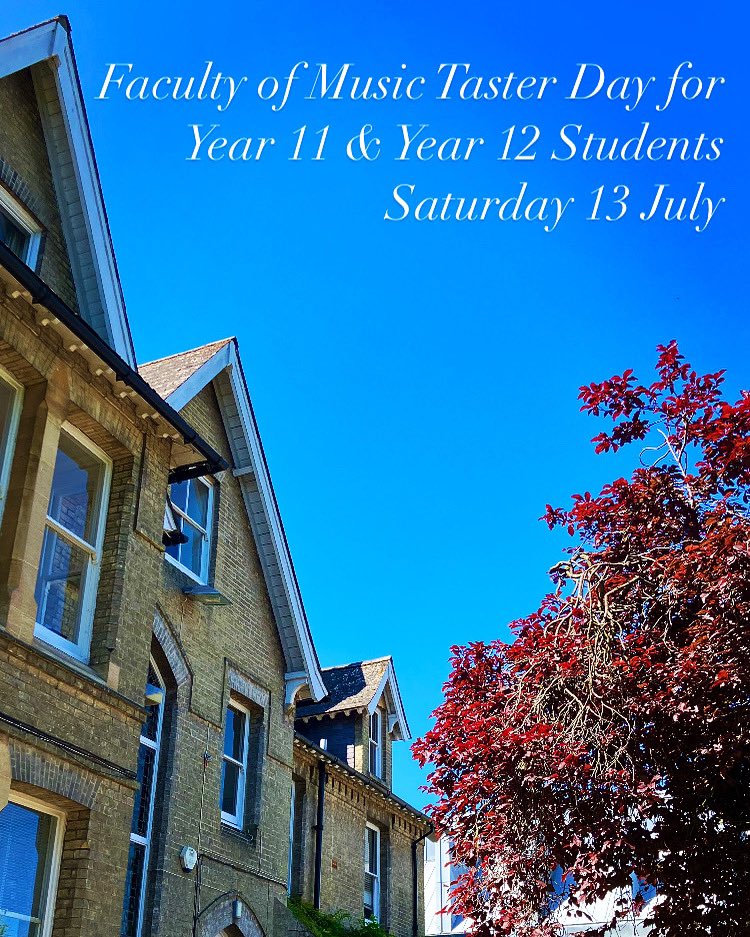 In Yrs 11 or 12, at a state school &amp; thinking of studying Music at Uni? Join us on 13 July for our free, in-person Taster Day- a great chance to explore just how rich &amp; varied the study of music can be &amp; to have your ?s answered by staff &amp; current students mus.cam.ac.uk/applicants/und…