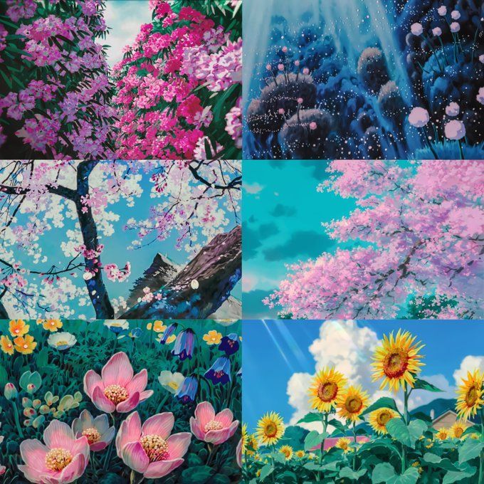anime_'s tweet image. Ghibli flowers 🌷✨