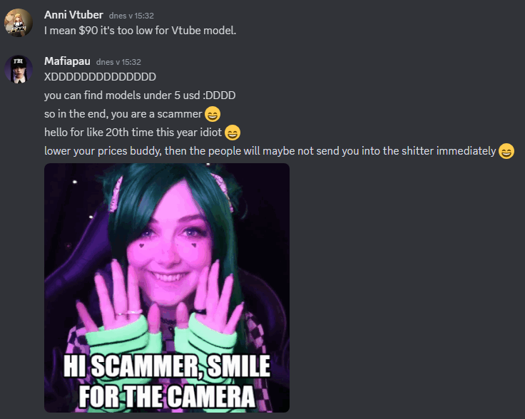mafiapau's tweet photo. @vt_anni @Melody28226 @insomnia5150 @zhroombata @bl0db_ Hi scammer Smile for the camera https://t.co/p6oKOleRy5