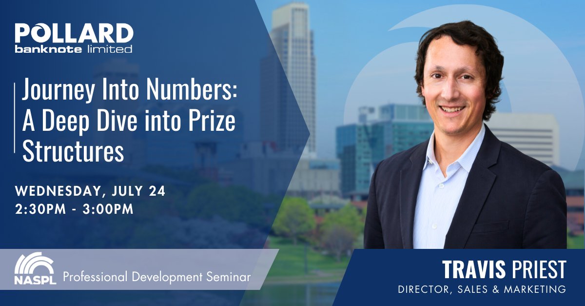 PollardBanknote's tweet photo. How do the prize structures of top-performing games differ from bottom performers? How does player behavior influence game design? Dive deep into prize structures with Travis Priest and discover what makes top lottery games succeed #NASPLPDS @NASPL_HQ https://t.co/4vnhFPK8tp
