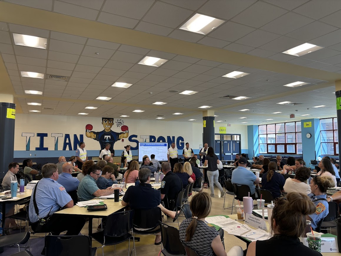 City of Nashua OEM (@nashuaoem) on Twitter photo Yesterday 60+ School Administrators from <a href="/NASHUASCHOOLS/">NashuaSchools</a> joined <a href="/NashuaPolice/">Nashua Police</a> <a href="/nashuafire/">Nashua Fire Rescue</a> <a href="/Ridebigblue/">Nashua Transit System</a> <a href="/SNHHealth/">Southern NH Health</a> and First Student for a Reunification Exercise.
The goal of the exercise was to review plans for how we conduct reunification of students with parents. Yesterday 60+ School Administrators from <a href="/NASHUASCHOOLS/">NashuaSchools</a> joined <a href="/NashuaPolice/">Nashua Police</a> <a href="/nashuafire/">Nashua Fire Rescue</a> <a href="/Ridebigblue/">Nashua Transit System</a> <a href="/SNHHealth/">Southern NH Health</a> and First Student for a Reunification Exercise.
The goal of the exercise was to review plans for how we conduct reunification of students with parents.