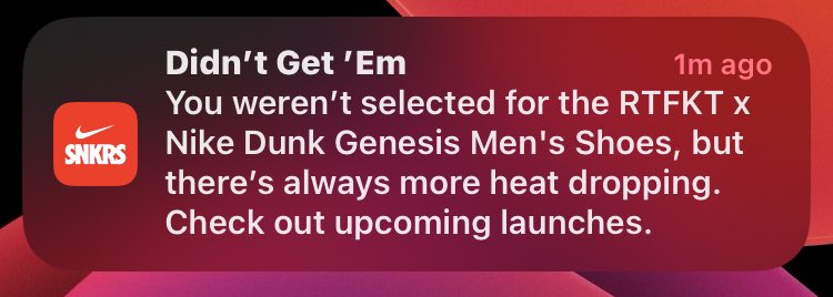 Can’t even hit trash on snkrs lol