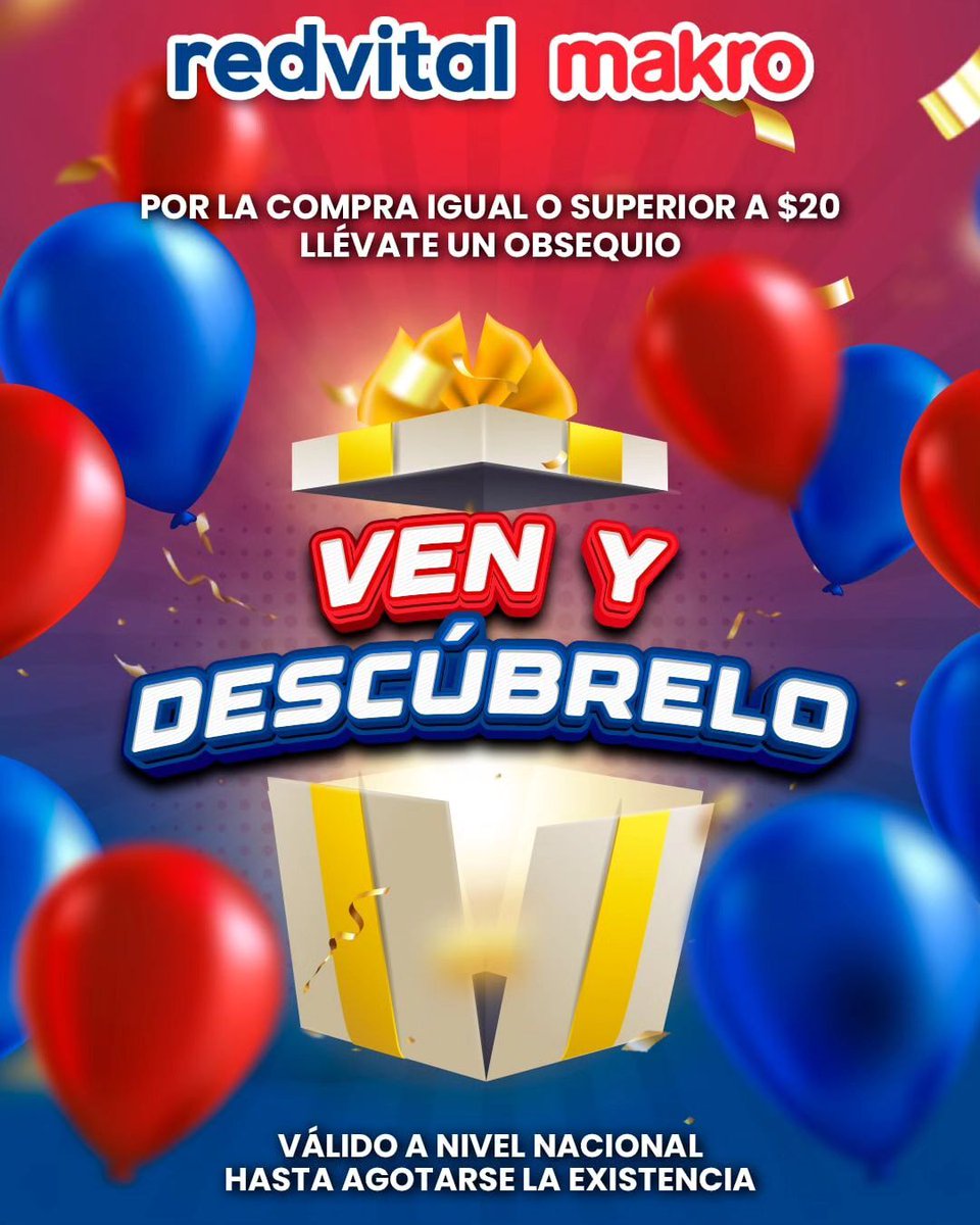 LLÉVATE UN OBSEQUIO por la compra igual o superior a $20🤩

⚠️Válido a nivel nacional hasta agotarse la existencia

¡Ven y descúbrelo!💙❤️