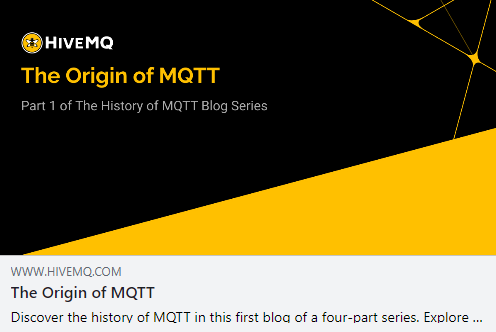 🚀 Discover how this powerful protocol started and evolved to become the backbone of IoT connectivity.📡 Read Part 1 of "The History of MQTT" by Ian Craggs! 🐝 loom.ly/Cp6R9wA 🐝 #MQTT #IoT #HiveMQ #TechHistory #Connectivity #Innovation