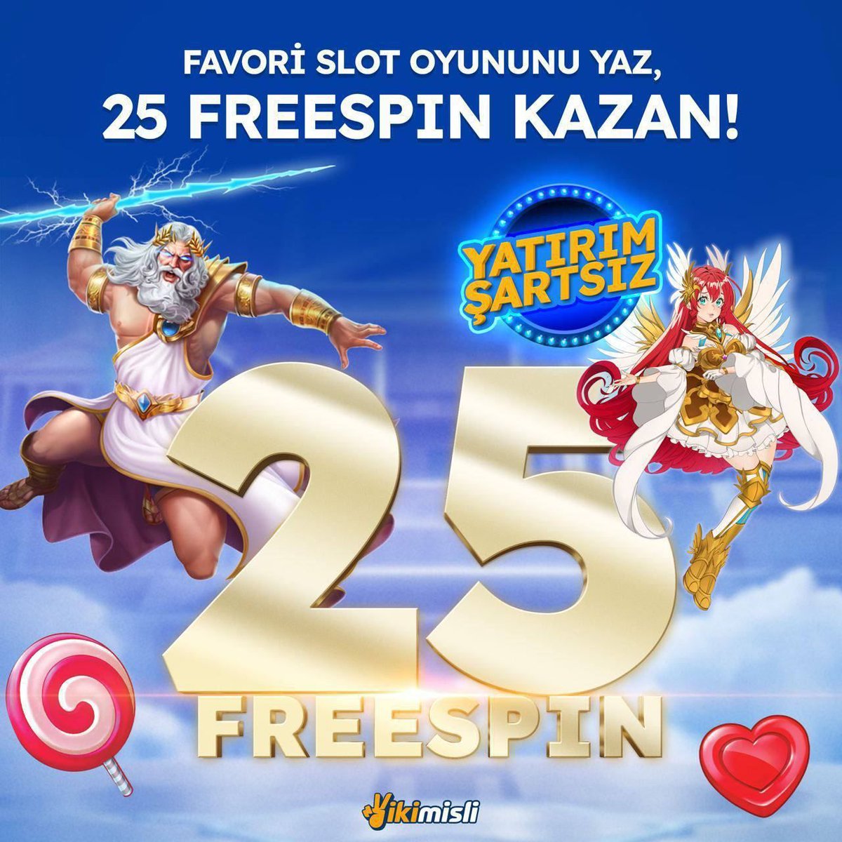 🎰 #ikimisli etiketiyle favori slot oyununu yaz, 25 freespin kazan!

💵 Spin değeri 2₺’dir.

📝 Kullanıcı ID numaranı eklemeyi unutma.