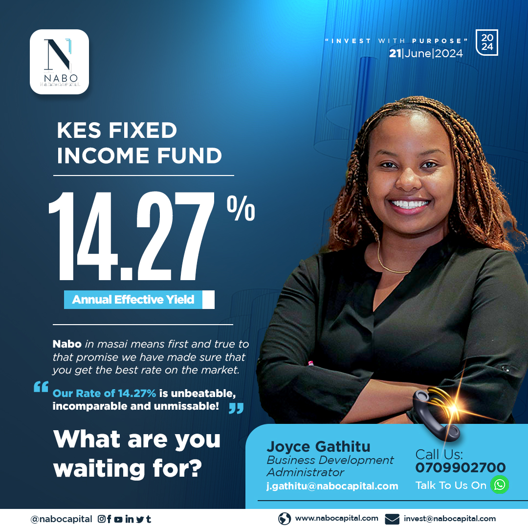 NaboCapital's tweet image. Investing with Nabo's KES Fixed Income Fund is your ticket to long-term wealth creation and financial stability. Start today, and transform your financial landscape to a prosperous future.

Click ow.ly/qK2E50SnfSQ

#KESFixedIncomeFund #FinancialAbundance #InvestWithPurpose