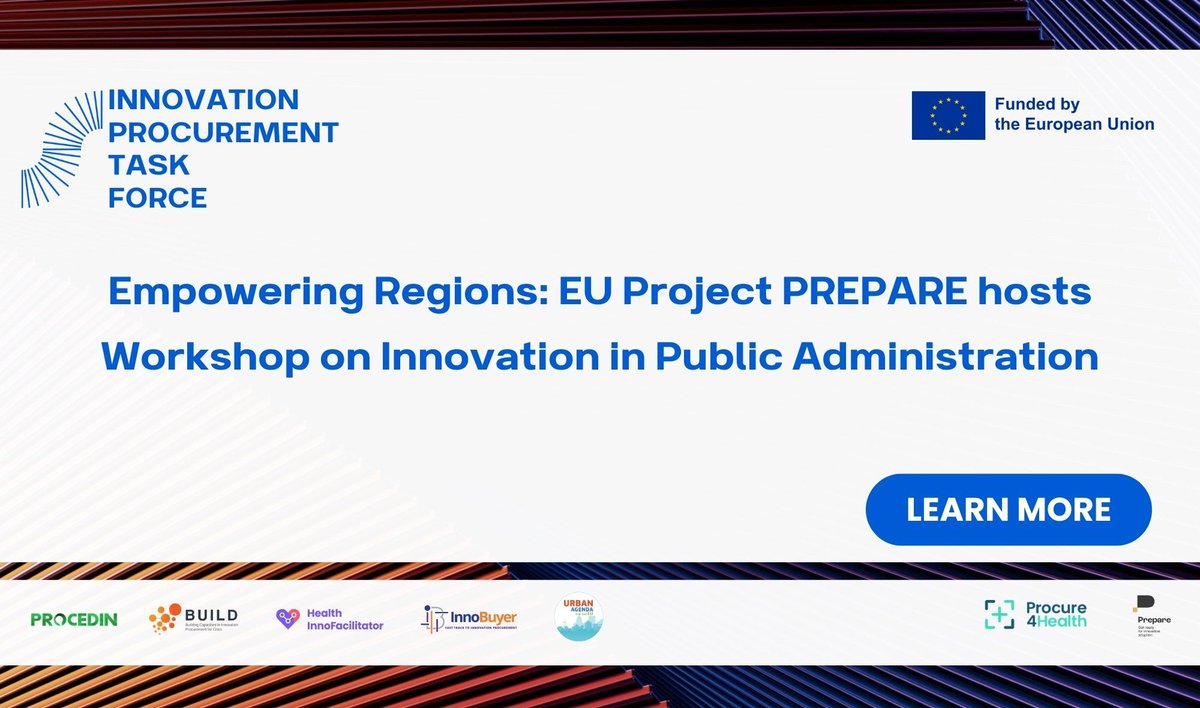 ➡ Empowering Regions: EU Project PREPARE hosts Workshop on Innovation in Public Administration

The event will take place on June 27th, from 9:00 AM to 12:30 PM in Brussels.

🔗 Registration is open until June 25th. Learn more here: iptf.eu/empowering-reg…