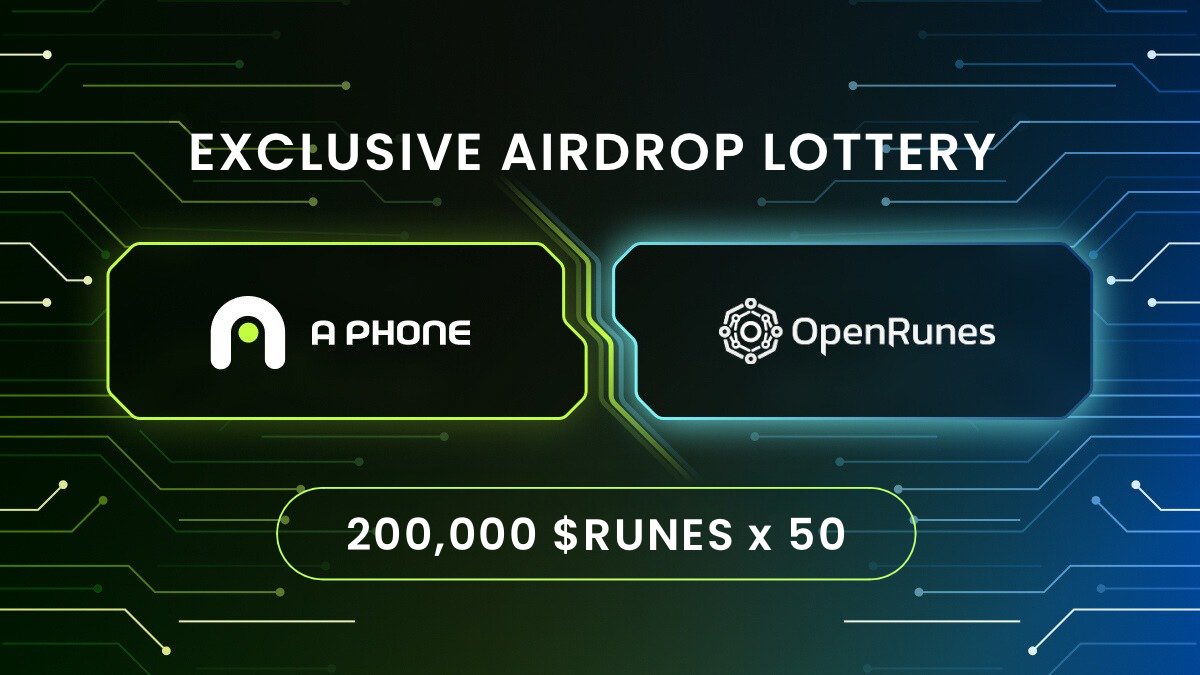 OpenRunes Airdrop Giveaway 🪂

As part of our collaboration with <a href="/OpenRunes_Ai/">OpenRunes_Ai</a> 🤖we've secured an additional 50 spots to receive 200,000 $RUNES each!

Whether you hold 1 or 30+ APhones, all users are able to enter for a chance to win BIG!

To enter:
👉 Follow <a href="/aphonelabs/">APhone</a> +