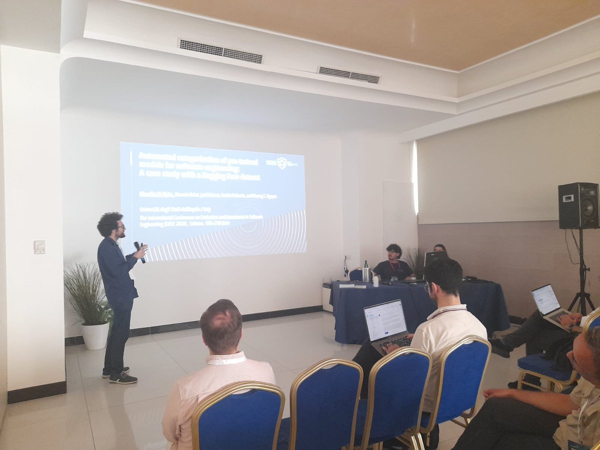 claudioDsi (@dsiclaudio) on Twitter photo Yesterday, I had the opportunity to present our work on automated classification of Hugging face models for SE tasks at <a href="/ConfEASE/">EASE 2025</a>
#EASE2024
Full paper here: dl.acm.org/doi/abs/10.114…
Co-authored with <a href="/RiccardoRubei/">Riccardo Rubei</a> <a href="/juridirocco/">Juri Di Rocco</a> <a href="/DDiRuscio/">Davide Di Ruscio</a> <a href="/PhuongN57382152/">Phuong Nguyen</a> Yesterday, I had the opportunity to present our work on automated classification of Hugging face models for SE tasks at <a href="/ConfEASE/">EASE 2025</a>
#EASE2024
Full paper here: dl.acm.org/doi/abs/10.114…
Co-authored with <a href="/RiccardoRubei/">Riccardo Rubei</a> <a href="/juridirocco/">Juri Di Rocco</a> <a href="/DDiRuscio/">Davide Di Ruscio</a> <a href="/PhuongN57382152/">Phuong Nguyen</a>