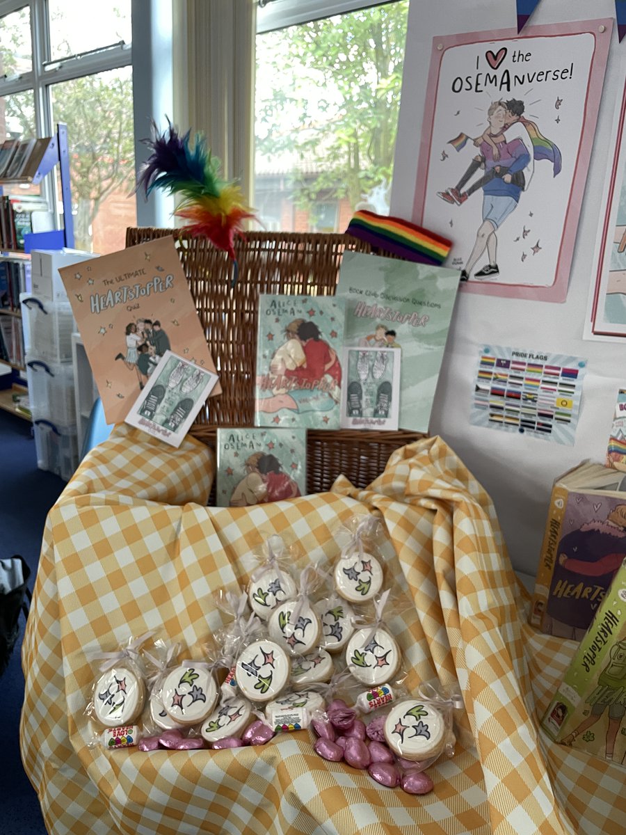 KmaLibrary's tweet image. We are celebrating Pride month and our most read books; Heartstopper by @AliceOseman. With the help, resources and &apos;gold dust&apos; goodies from our very own local bookshop @kibworthbooks, here is our library display @KibMeadAcad @DrPThompson