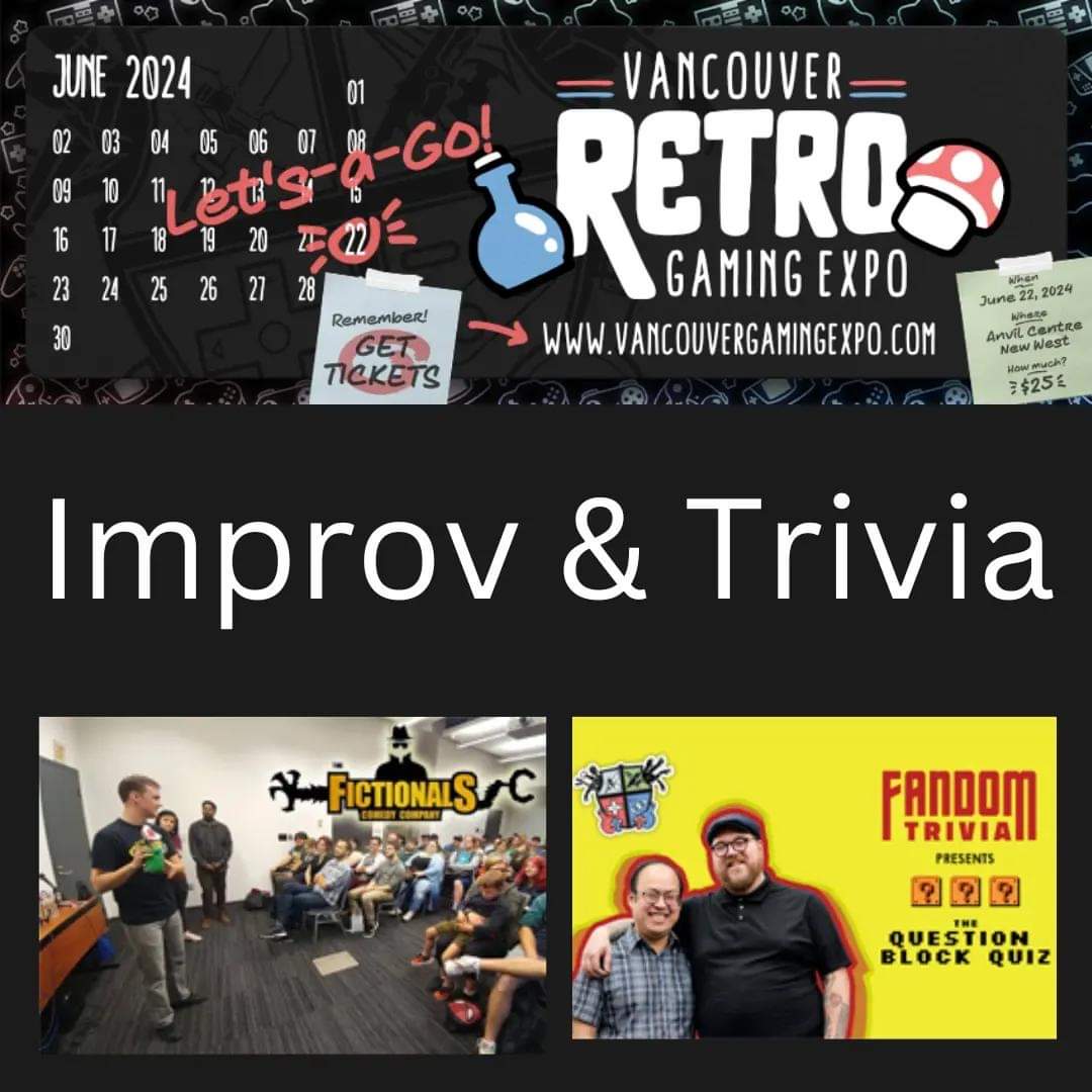 We're back at <a href="/VanRetroGaming/">vancouverretrogamingexpo</a> on June 22 with a new format: Let's Make A Video Game!

Your suggestions will help us craft the next big thing in gaming. Laughs start at 2:30pm in Panel Room 1!

Also check out <a href="/fandomtriviayvr/">Fandom Trivia</a> at 4 pm right after us with The Question Block Quiz!