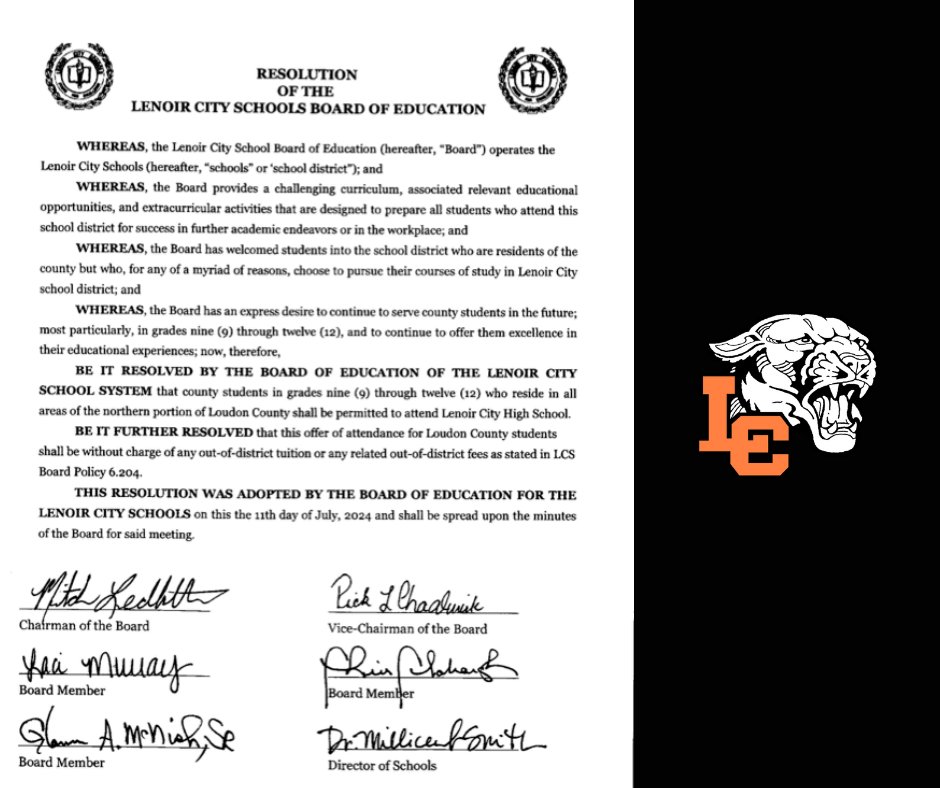 We appreciate how vital this reassurance is to our community! We now have a final version of the draft Resolution we previously shared, which includes the signatures of each School Board Member and the new Director of Schools.
