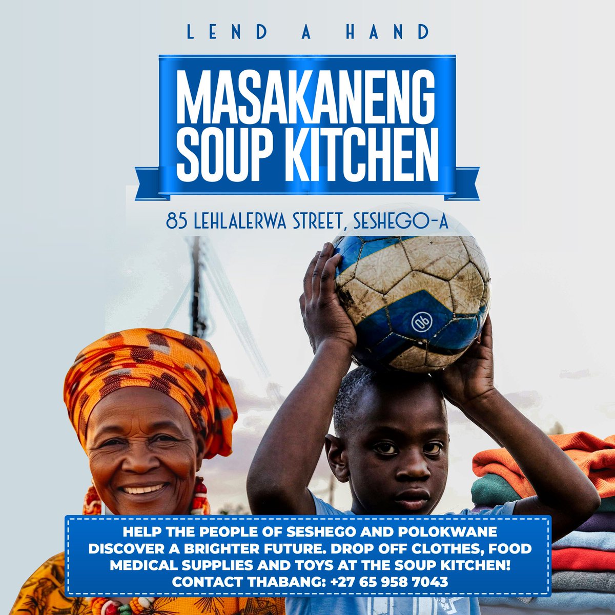 Julius_S_Malema's tweet image. We provide meals to over 350 people every day at 3 pm. Your support means a lot to us. We only accept donations in kind. You can find the contact number and address on the poster. #MasakanengSoupKitchen 🙏🏿❤️🙏🏿