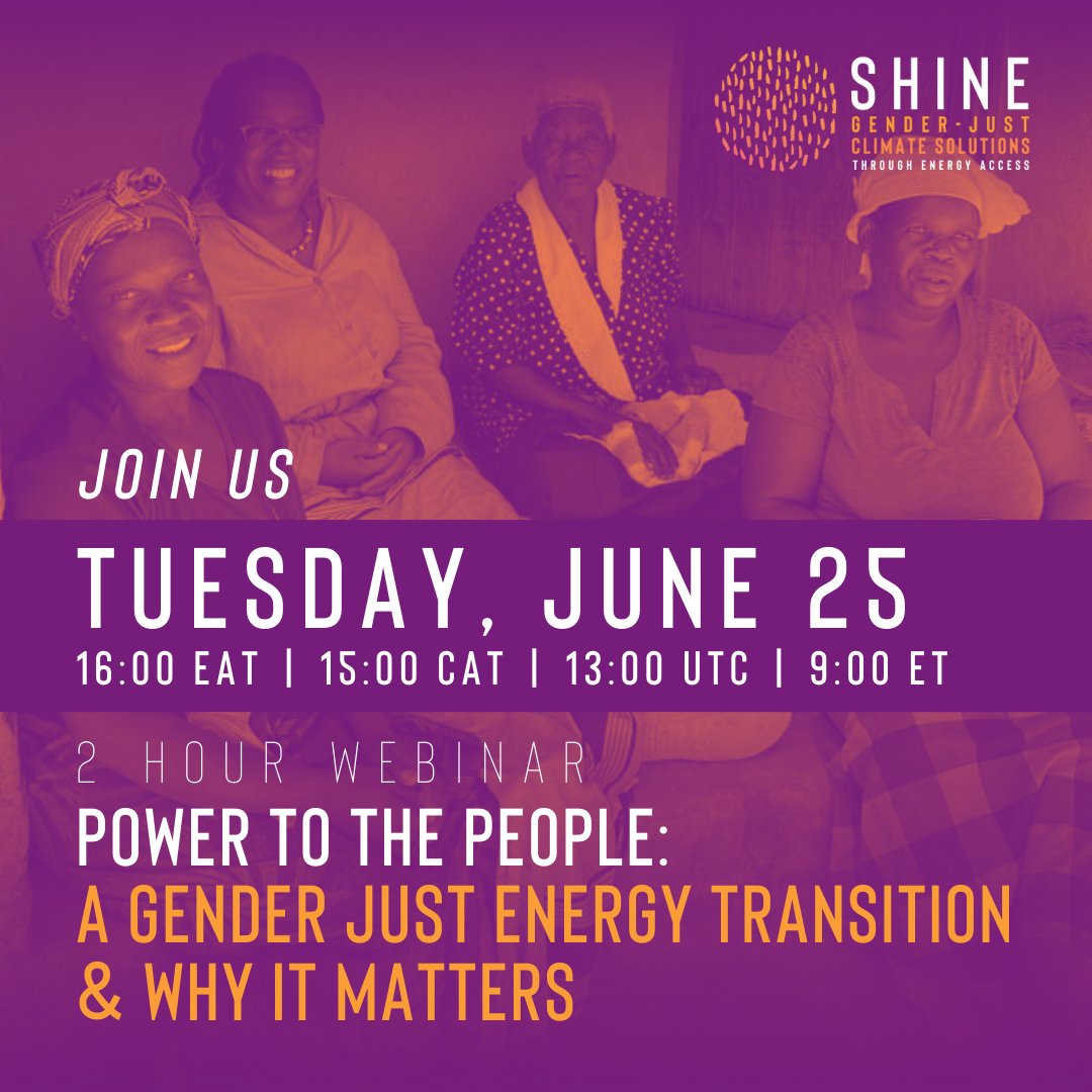 Renewed attention and action toward a just energy transition is promising, but what does “just” mean in practice? The Shine Collab invites you to the first webinar in a series about energy justice and power, register here: bit.ly/shine-webinar