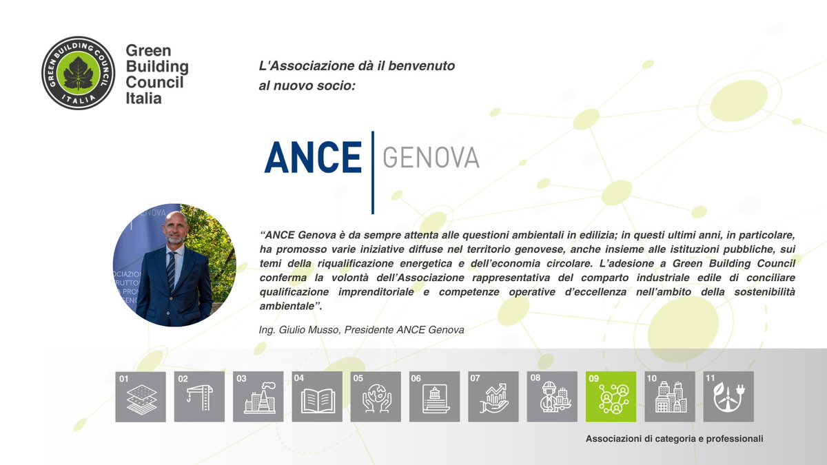 GBCItalia's tweet image. Ance Genova entra nella Community di @GBCItalia 
Rappresentativa delle #imprese #edili promuove #sviluppo del #territorio e #ambiente basato sull'analisi socioeconomiche a supporto delle scelte delle Pubbliche Amministrazioni.
bit.ly/3SJp2Dn 
#Genova