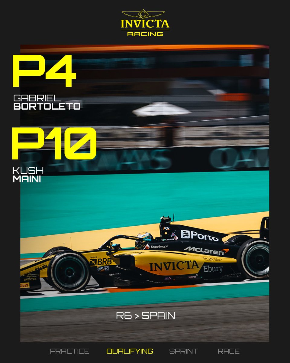 Sunday's starting positions 🤝

Both drivers secure their places in the top 10 for Sunday!

#SpanishGP #F2