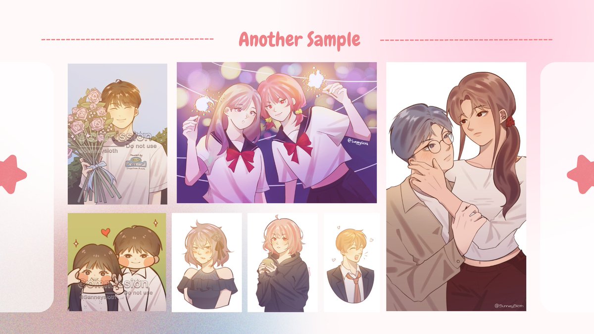 [RT's and Like are appreciated]

Hai halo aku buka commission nih, selengkapnya bisa cek comms sheet dibawah ini ya ^ ^
Bisa langsung DM aku kalau kalian tertarik, terima kasih! 💗💗