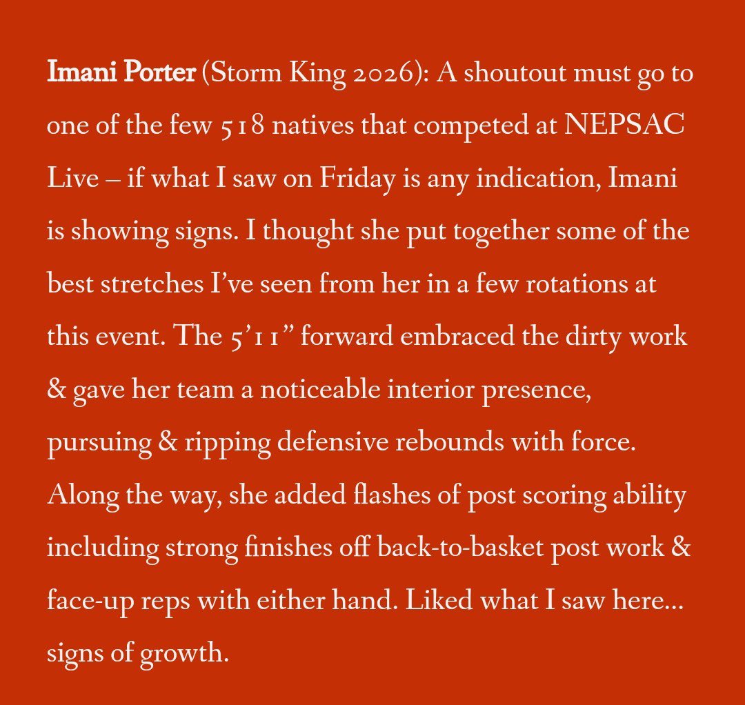 ImaniPorter_'s tweet photo. Thanks for the love @NYSTakeover! the grind continues….@stormkingschool @Tangtianttbball 💪🏾 https://t.co/OghPnyIFDf