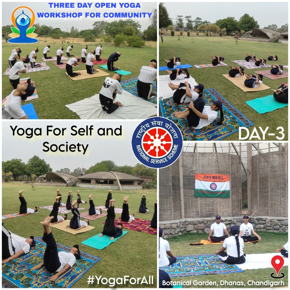 NSSOpenUnit's tweet photo. ℕ𝕆𝕋 𝕄𝔼, 𝔹𝕌𝕋 𝕐𝕆𝕌
#NSSbuddies concluded "Three-Day Open Yoga Workshop for Community" with Yoga Protocol Asanas #IYD2024 to commemorate #YogDiwas2024 themed on "Yoga for Self and Society.” #YogaForAll #NSS4Change #NSS #Youth4India 

@YASMinistry
@_NSSIndia @ChandigarhNSS https://t.co/DX6kKiDk1Y