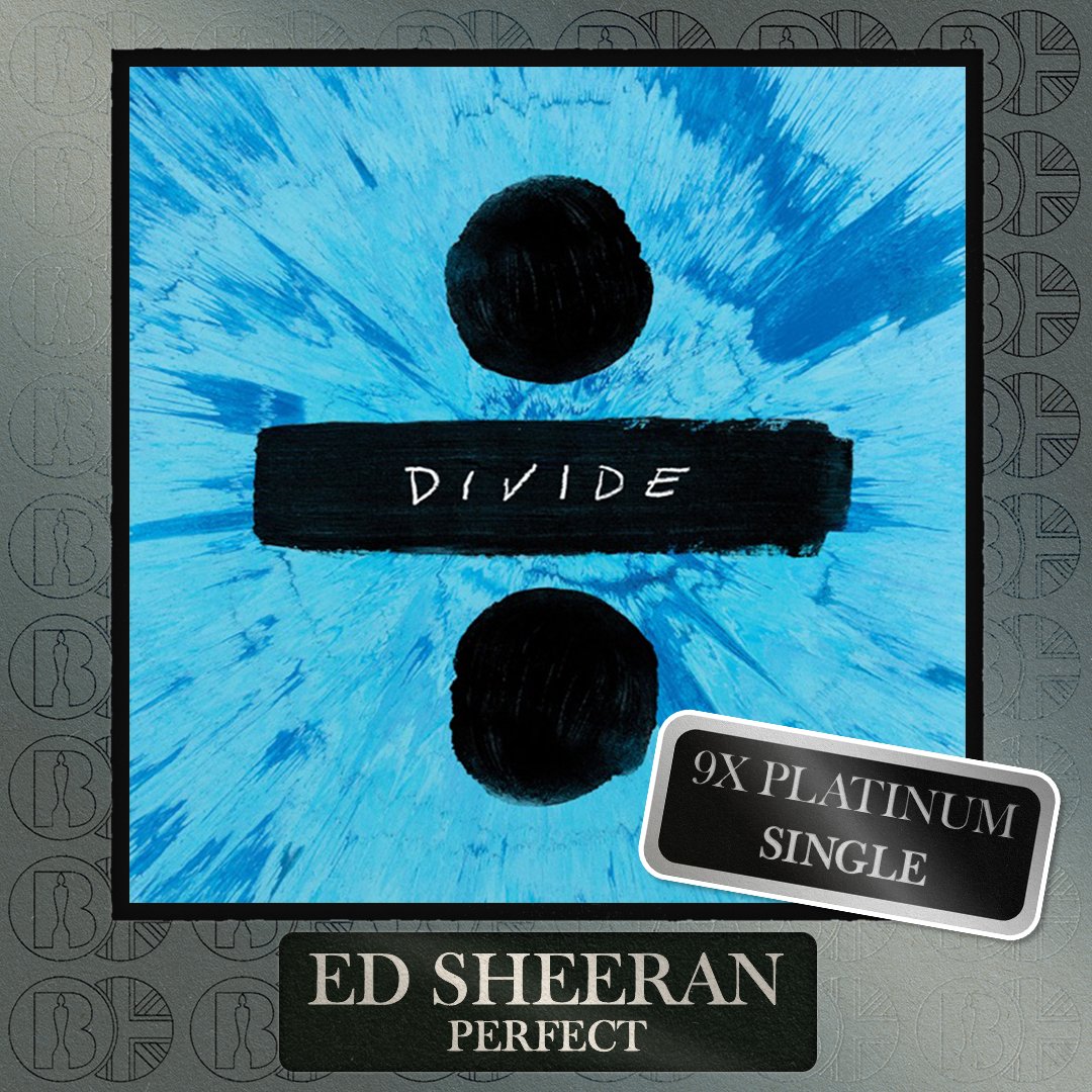 'Perfect', the single by <a href="/edsheeran/">Ed Sheeran HQ</a>, is now #BRITcertified 9x Platinum