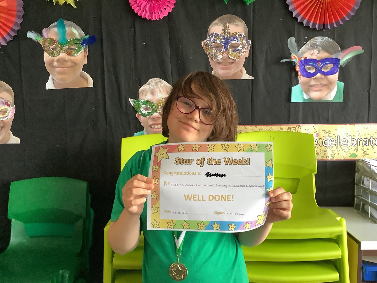 OUR STAR OF THE WEEK⭐️⭐️⭐️ for making good choices and having a fantastic sports week! You truly deserve this and we are so so proud of you!! Massive well done ER💚💚💚