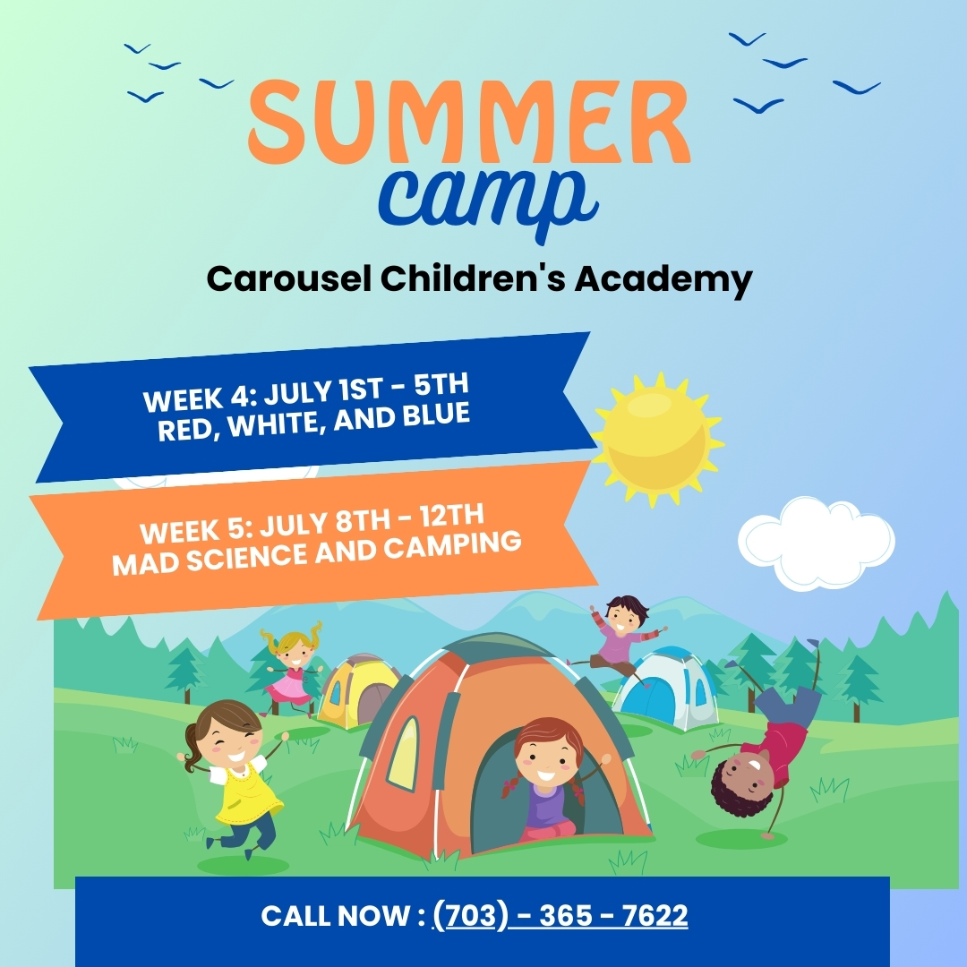 gotoCarouselVA's tweet photo. Join the Kid's Summer Camp at Carousel Children's Academy in Manassas, VA!

📅 Dates: June 10 - August 23
📞 Call: 703 365-7622 to enroll now!

Upcoming Theme:

Week 4: July 1-5  
Red, White, &amp; Blue

Week 5: July 8-12
Mad Science &amp; Camping

For More Info: https://t.co/9edqL7wueo https://t.co/ljtFBHeNmR
