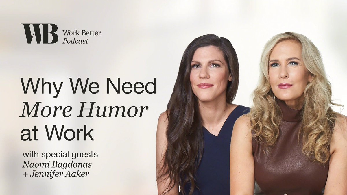 Steelcase's tweet image. Humor at work is for more than just a good laugh. Naomi Bagdonas and Dr. Jennifer Aaker join the Work Better podcast to share how more laughter can make a big impact.

Listen now: bit.ly/3KVuY9s

#WorkBetter #JoyatWork