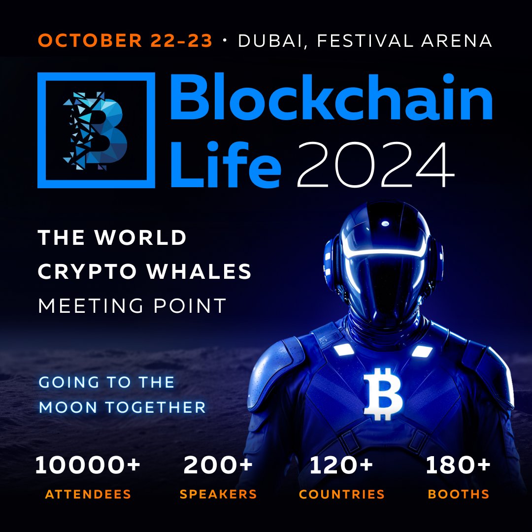 ⚡ Blockchain Life 2024 will return for its 13th edition in Dubai. The peak of Bull Run is coming.

As Dubai gains a reputation as a global crypto hub, the forum is set to be the central event of this year.

Read more and enjoy the pics below ⬇️blockchain-life.com/?utm_source=tw…