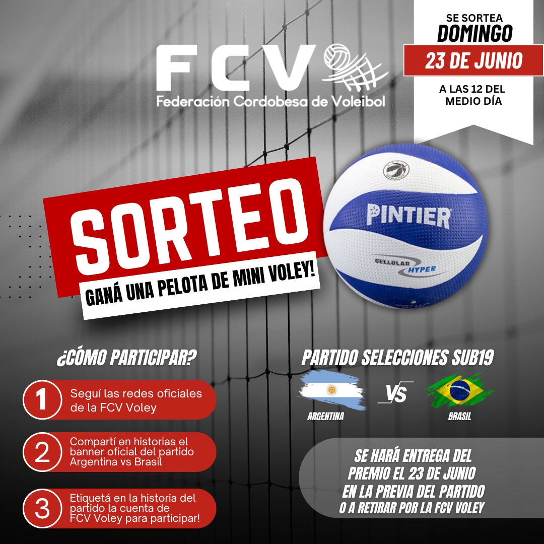 Seguí nuestras redes, compartí el banner del partido Argentina vs Brasil y participá por una espectacular pelota de Mini voley

#voley #ArgentinaVsBrasil #sorteo