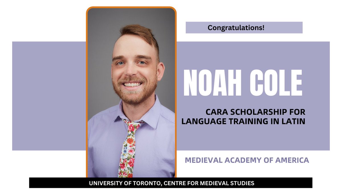 History_FSU's tweet image. Congratulations to Noah Cole, Ph.D. candidate in #History at @FloridaState, who recently received a CARA Scholarship for #languagetraining in Latin from the Medieval Academy of America! Noah will be spending part of the summer at the @UofTCMS.
Well done, Noah!
#fsuhistory