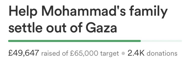 guys, mohammed has almost reached the 50k target, if you see this on your TL the least you can do is rt and donate if possible 🇵🇸
@mohdahdooh
gofund.me/7dc0421b