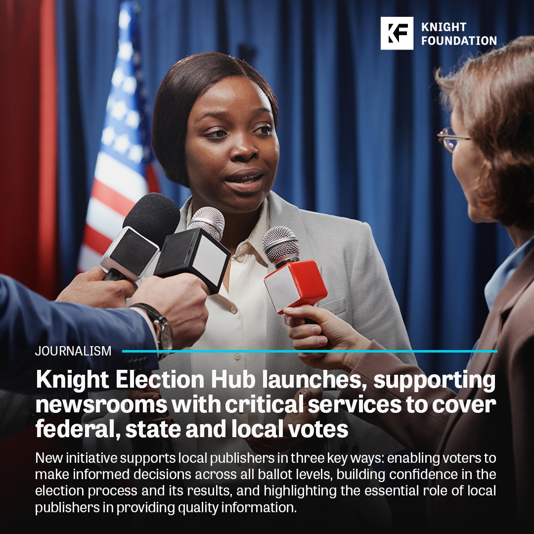 NEW: As voters prepare to elect more than 100,000 officials across federal, state and local elections this year, Knight Foundation is supporting the launch of the Knight Election Hub, empowering local newsrooms across the country with critical resources to serve audiences with
