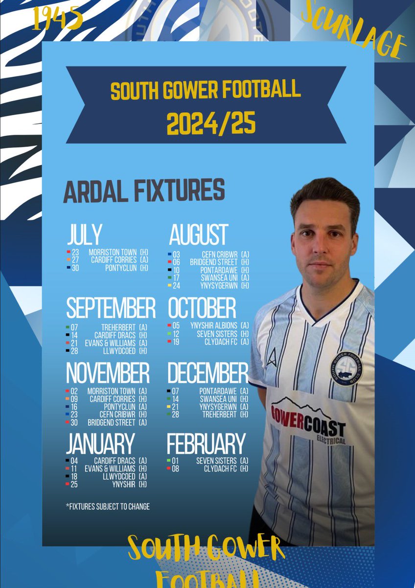 Our full <a href="/ArdalSouthern/">Ardal Southern</a> fixtures for the 2024/25 campaign! 

*All fixtures subject to change with the addition of cup games! 

Less a month till we host our opening game of the new season! 

🔵⚪️

#UppaGower #ClubAsOne