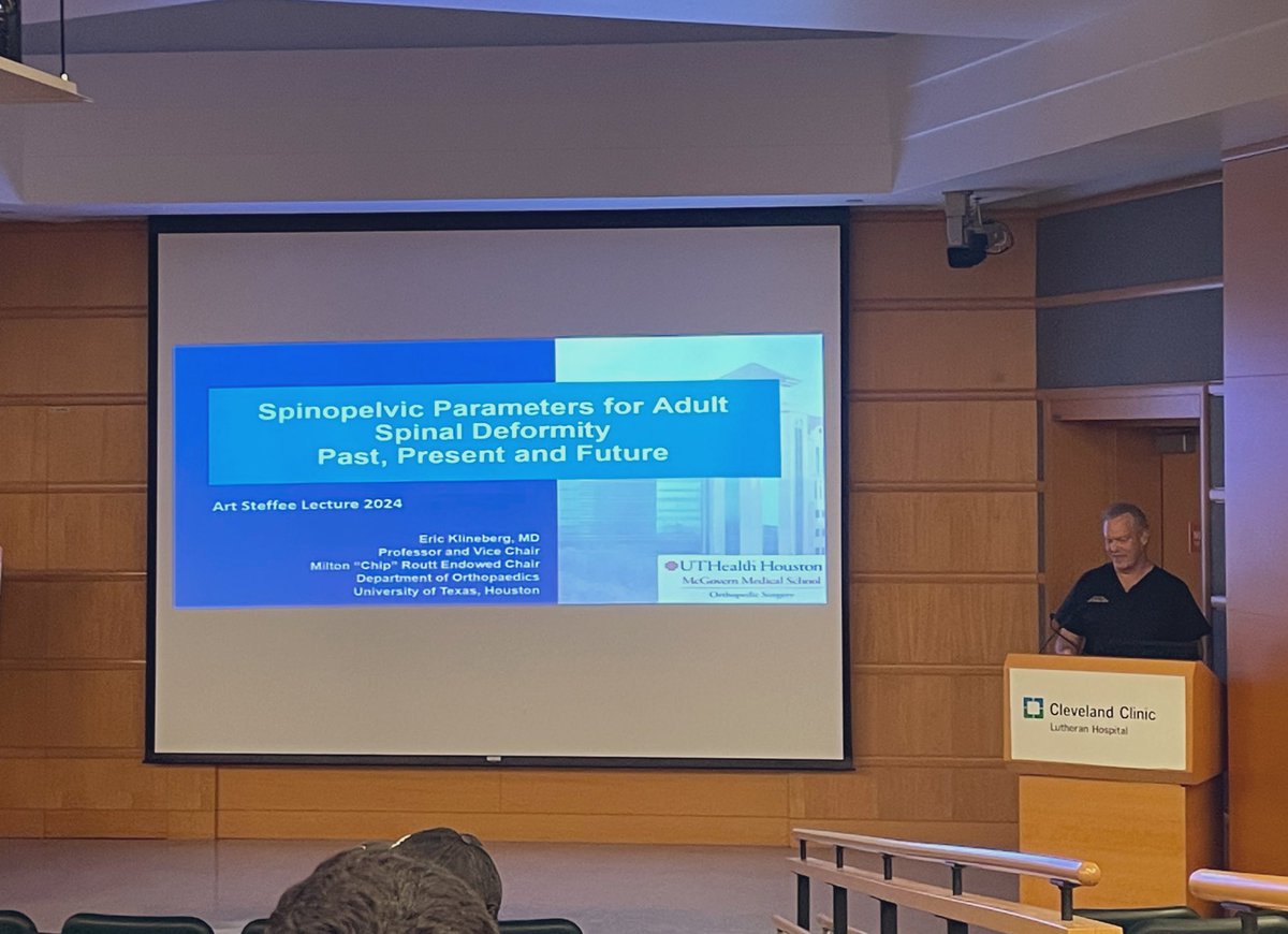 CleSpineReview's tweet image. Amazing, evidence-based spinal deformity talk from this year’s honored guest Eric Klineberg #CLESpine24