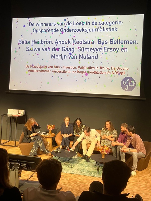 Investico (@_investico) on Twitter photo Hoera! Ons onderzoek naar de discriminerende fraudeonderzoeken van DUO heeft zojuist De Loep, de belangrijkste prijs voor onderzoeksjournalistiek in Nederland en Vlaanderen gewonnen! 🥳🥳🥳<a href="/nosop3/">NOS op 3</a> <a href="/Degroene/">De Groene Amsterdammer</a> <a href="/trouw/">Trouw</a> <a href="/hopersbureau/">HOP @hopersbureau.bsky.social</a> Hoera! Ons onderzoek naar de discriminerende fraudeonderzoeken van DUO heeft zojuist De Loep, de belangrijkste prijs voor onderzoeksjournalistiek in Nederland en Vlaanderen gewonnen! 🥳🥳🥳<a href="/nosop3/">NOS op 3</a> <a href="/Degroene/">De Groene Amsterdammer</a> <a href="/trouw/">Trouw</a> <a href="/hopersbureau/">HOP @hopersbureau.bsky.social</a>