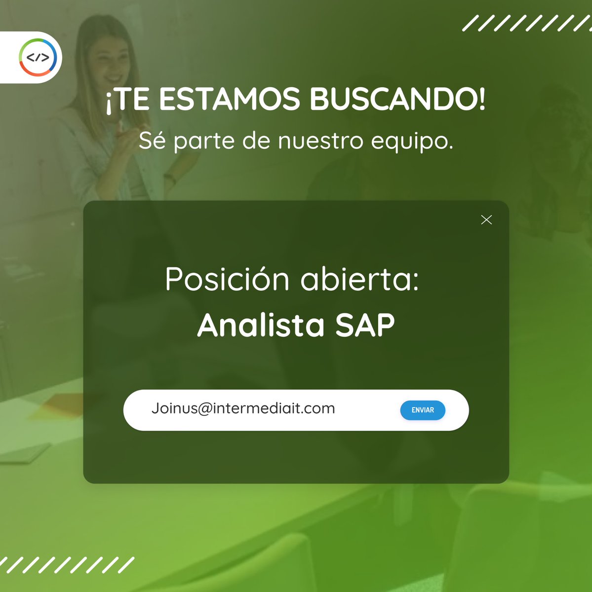 📢 Consultor SAP Funcional en Intermedia IT 🚀
¿Eres un experto en SAP con experiencia funcional? ¡Te estamos buscando!

📧 Envía tu CV a Joinus@intermediait.com

#OportunidadDeTrabajo #Contratando