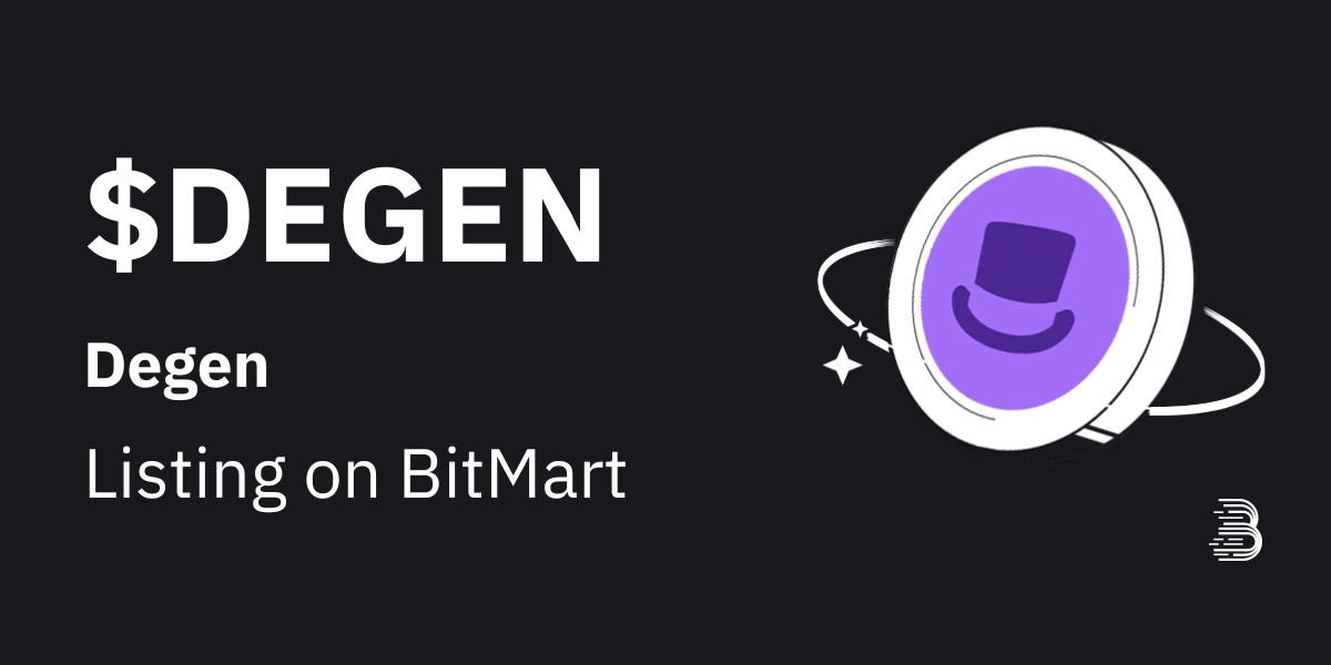 BitMartExchange's tweet photo. #BitMart has listed $DEGEN @degentokenbase on our digital assets platform 🤩

💰Trading pair: $DEGEN/USDT
💎Deposit: Available
💎Trading: Available

Learn more: https://t.co/vC971NhG0O https://t.co/8OEpvIoli6